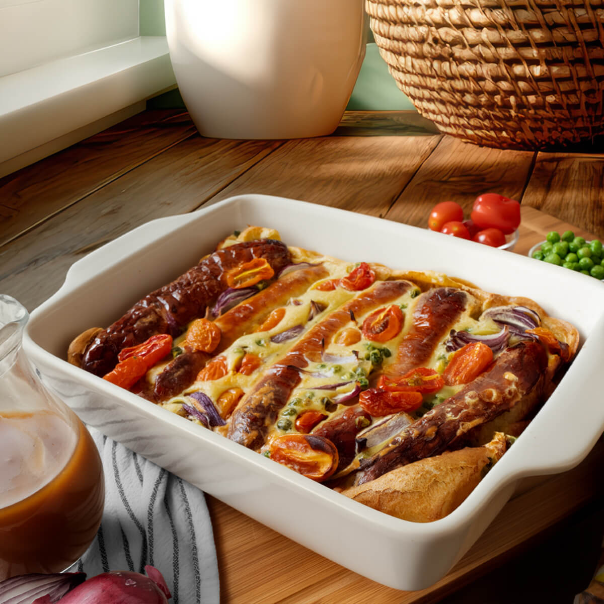 Toad in the Hole mit Original Thüringer Rostbratwurst