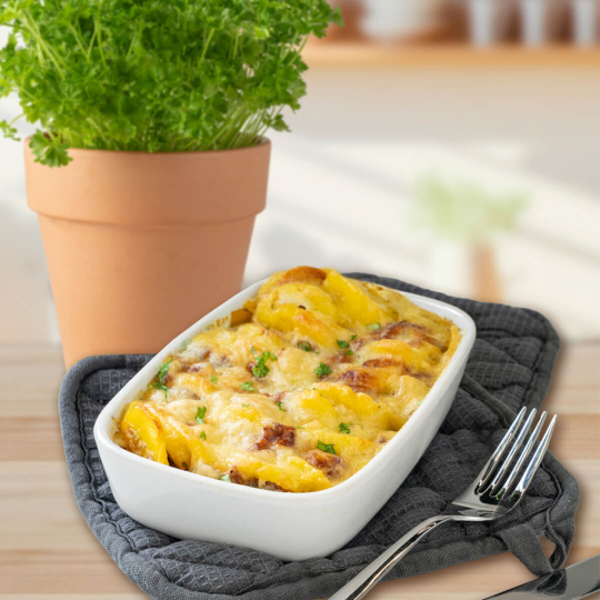 Kartoffelauflauf mit Original Thüringer Rostbratwurst